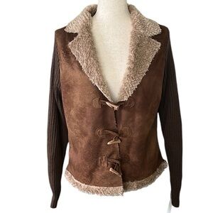 Montanaco faux leather Sherpa lined jacket